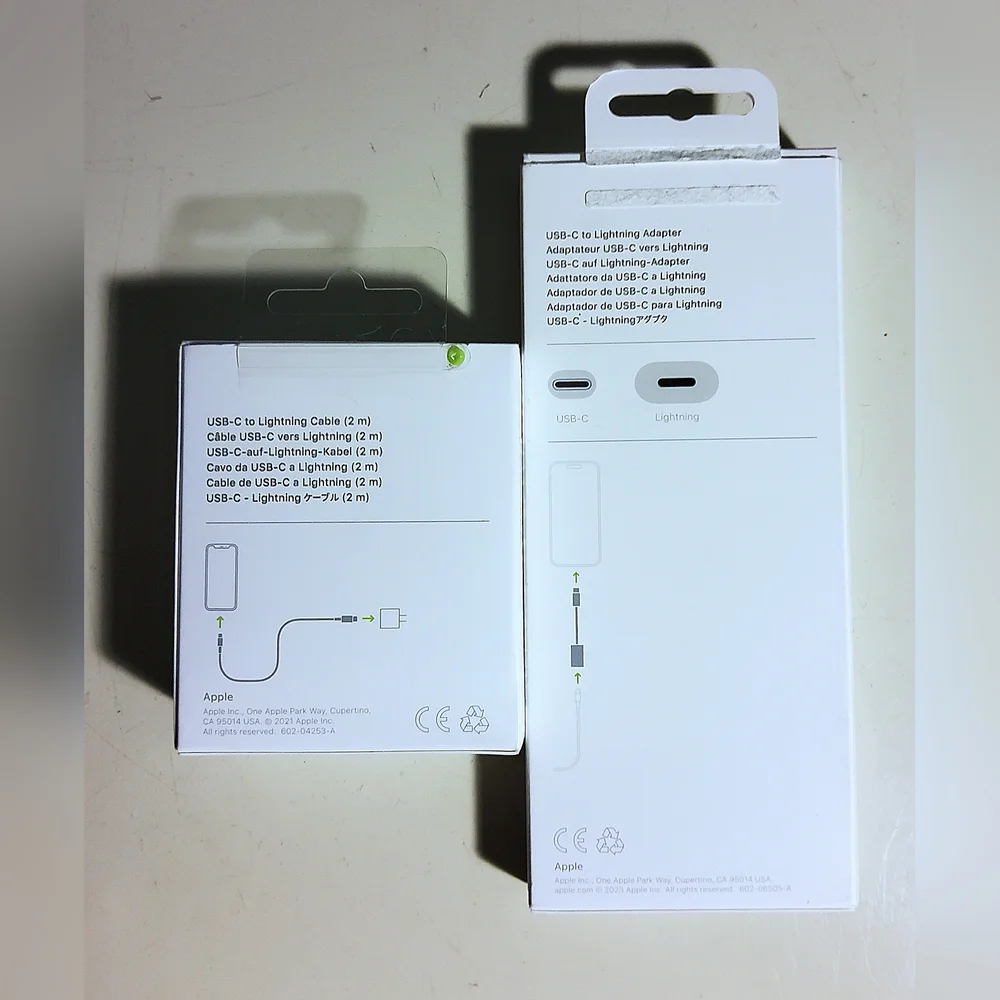 Apple USB-C to Lightning Adapter and 2M Lightning Cable For iPhone iPad Car